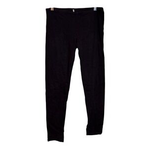 Basics Womens Black Moto Leggings Large Ankle Length